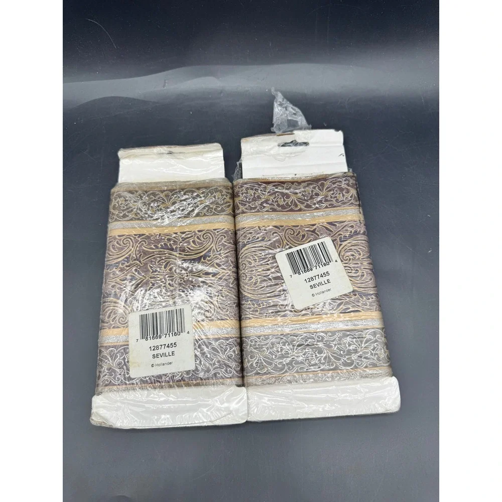 Lot of 2 Borders Unlimited Seville Wallpaper Borders Brown Scroll 15 Ft NOS